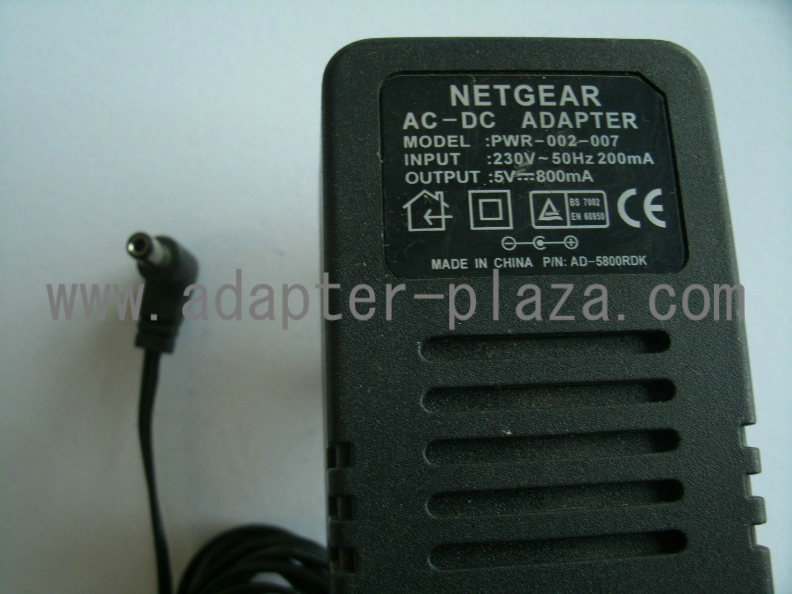 New GENUINE NETGEAR PWR-002-007 DC 5V 800mA AC/DC ADAPTER UK PLUG - Click Image to Close